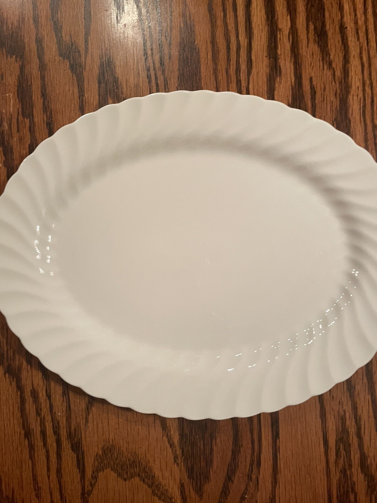 Johnson Brothers Regency Oval Platter Medium White Swirl England 11 3/4 Inches