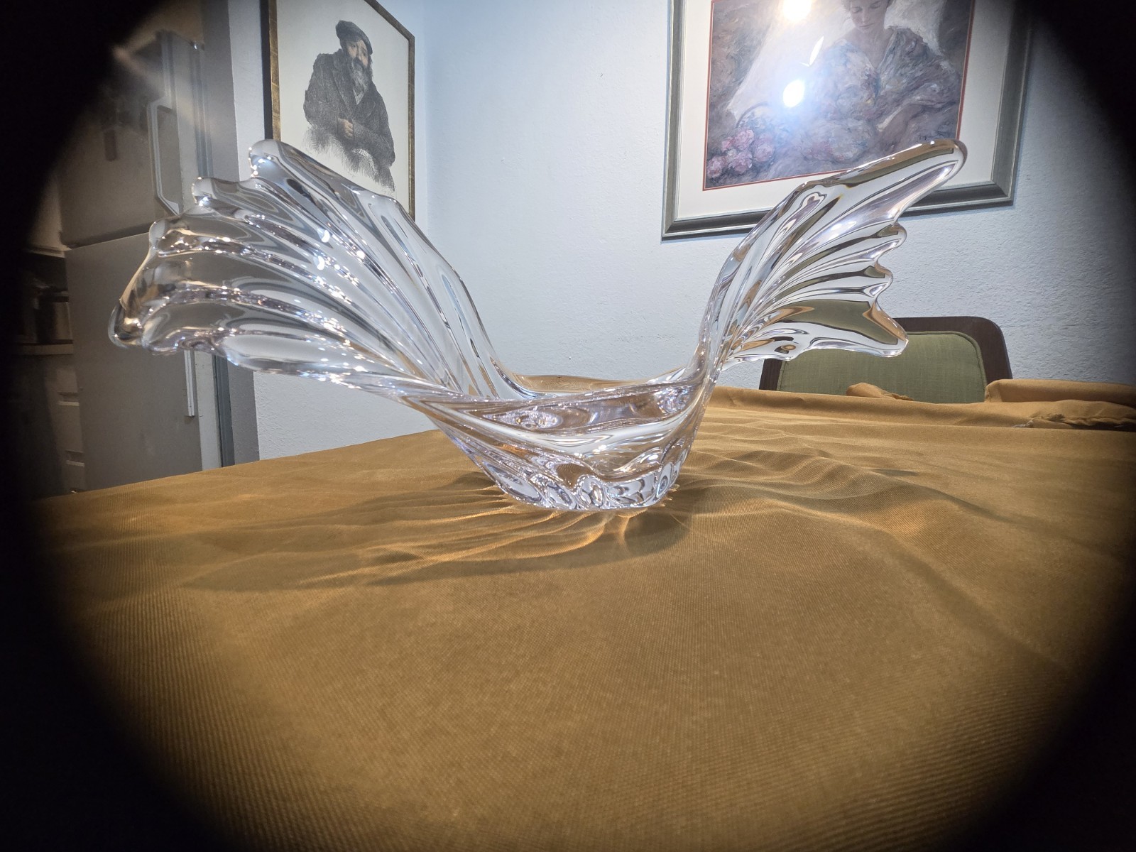 Gorgeous Art Vannes France Lead Crystal Centerpiece 15″ Wide Art Deco