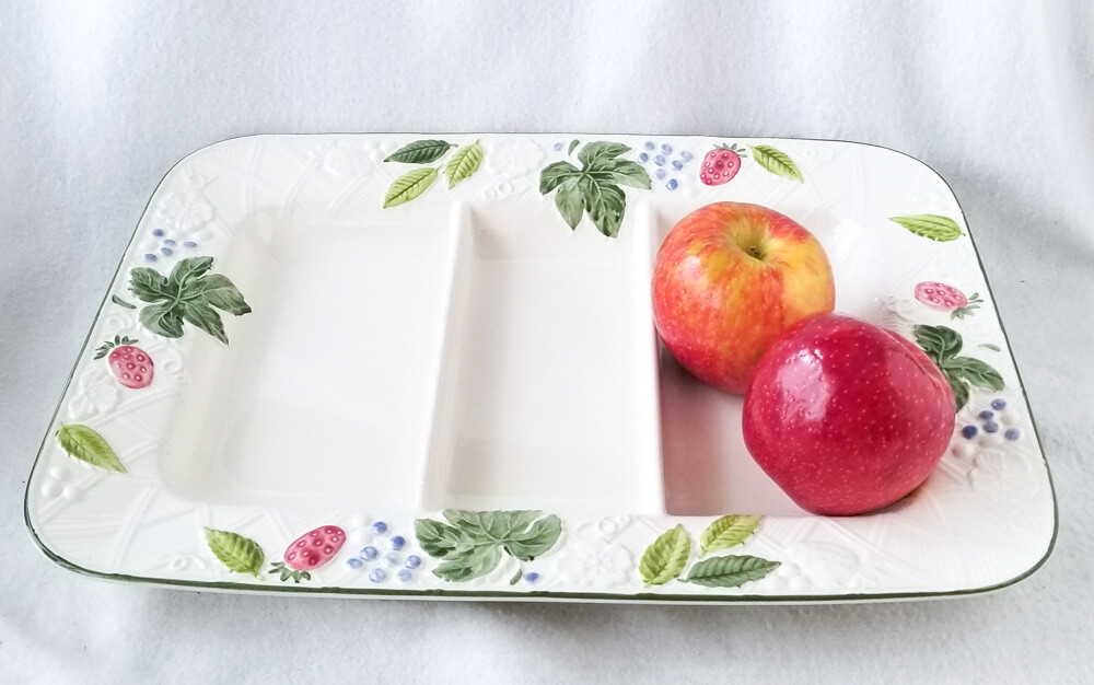 Mikasa “Country Berries 16″ X 11.5” Relish Dish Divided Ceramic Tray Platter