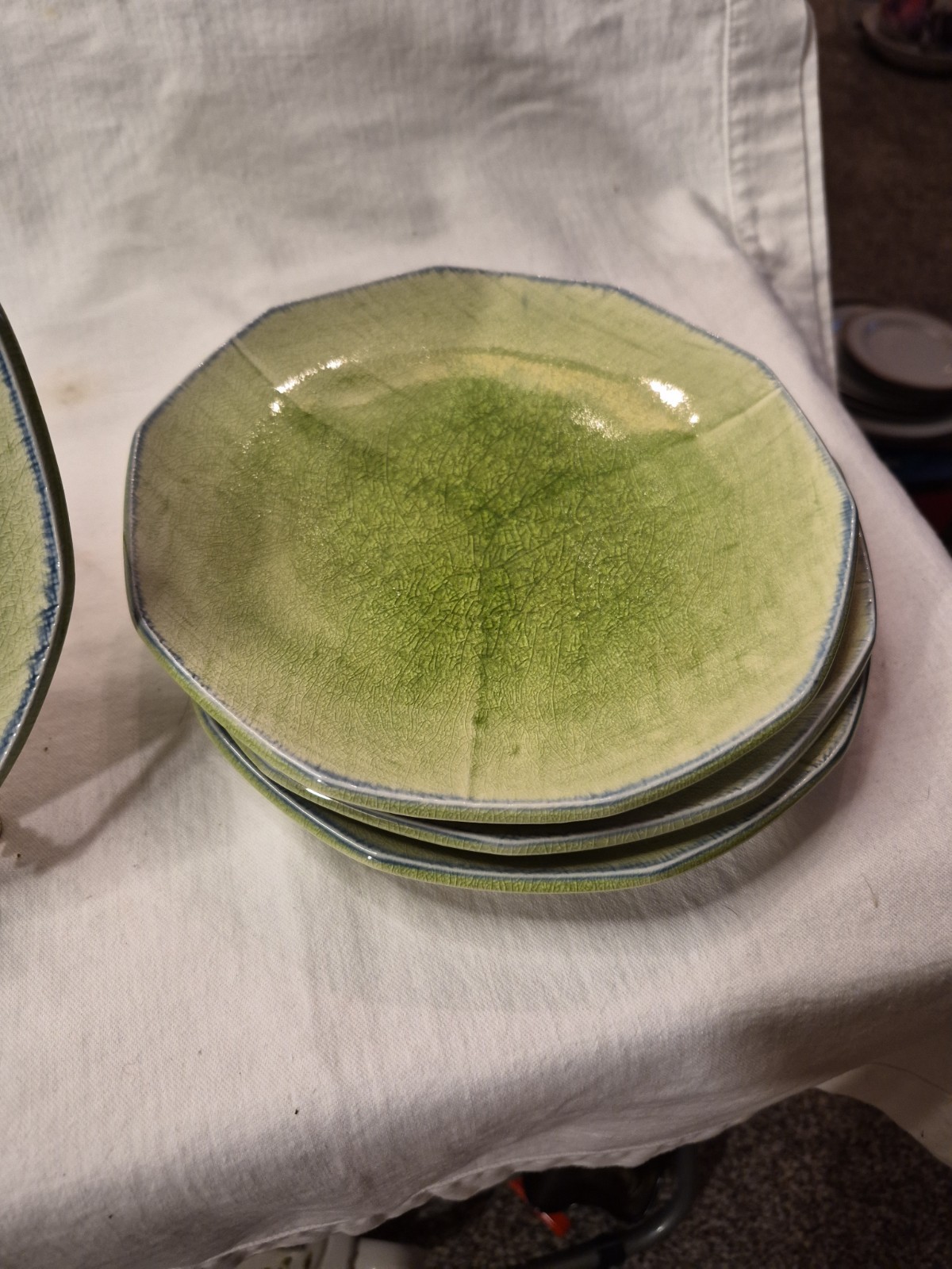 Handmade Plates Set of 4 Ceramic Salad or Dessert 8″ Plates Nakagama Japan