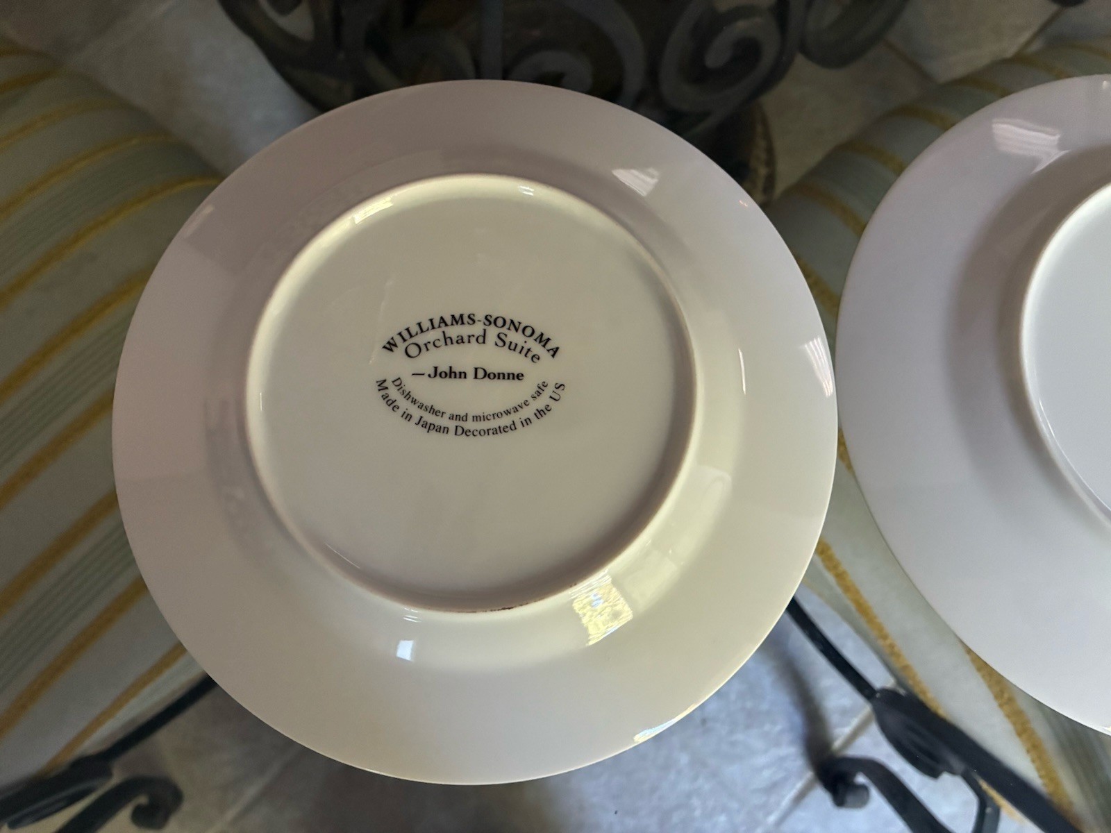 2 Dessert Plates ORCHARD SUITE by WILLIAMS-SONOMA Cherries & Pears Pristine