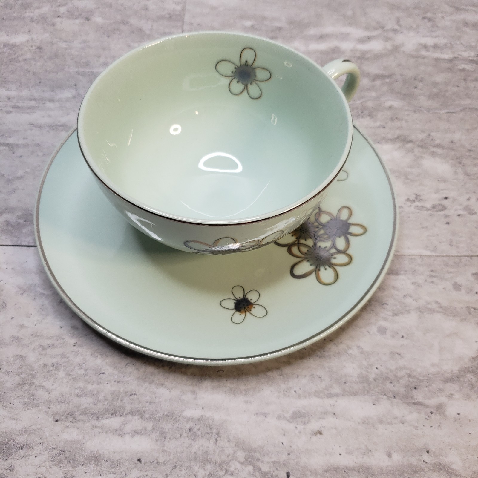 Vintage Nobility Permaware Mist Teacup and Saucer Set