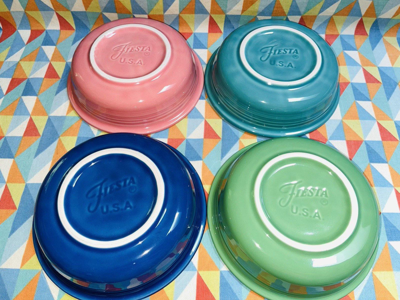 FIESTA set 4 NEW Mixed Colors 7” medium BOWLS 19 oz Fiestaware FREE SHIPPING