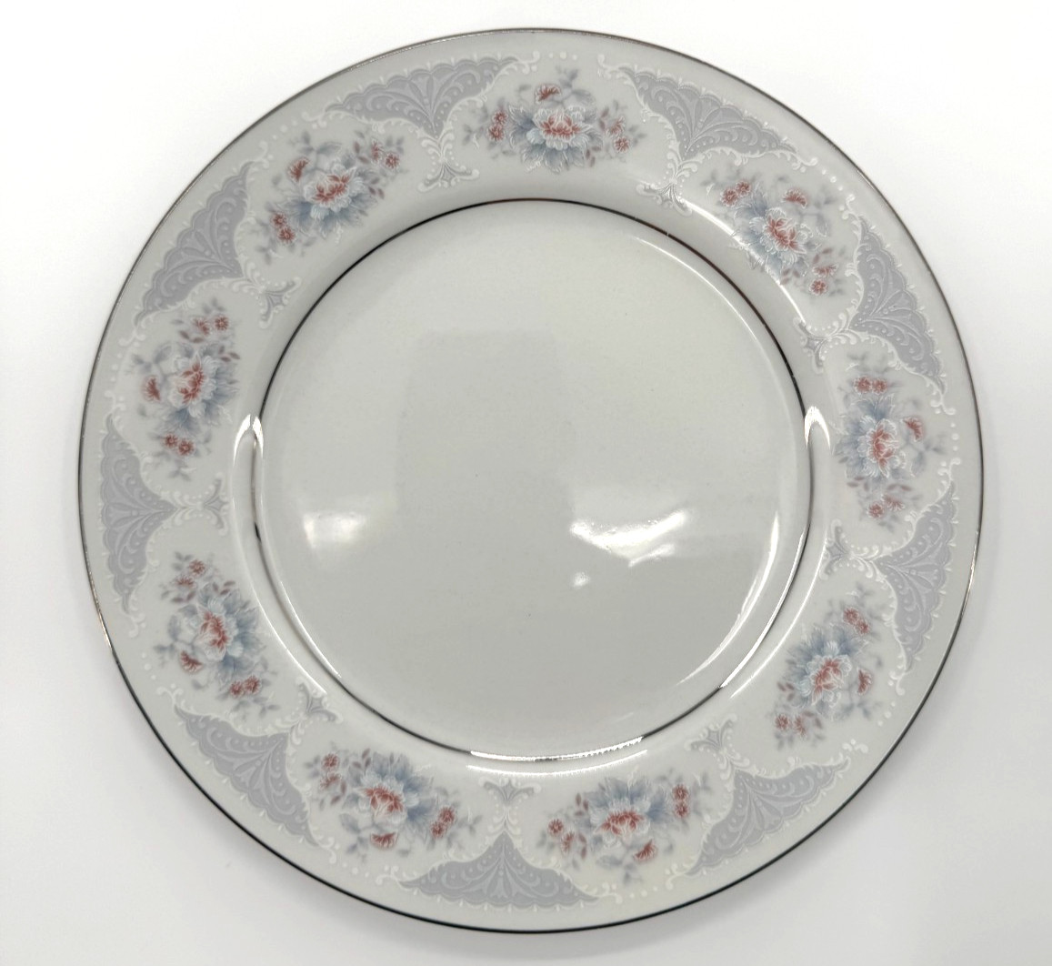 6 Silverie Fine China Sapphire Salad Plates 7.5″ Floral Discontinued Vintage