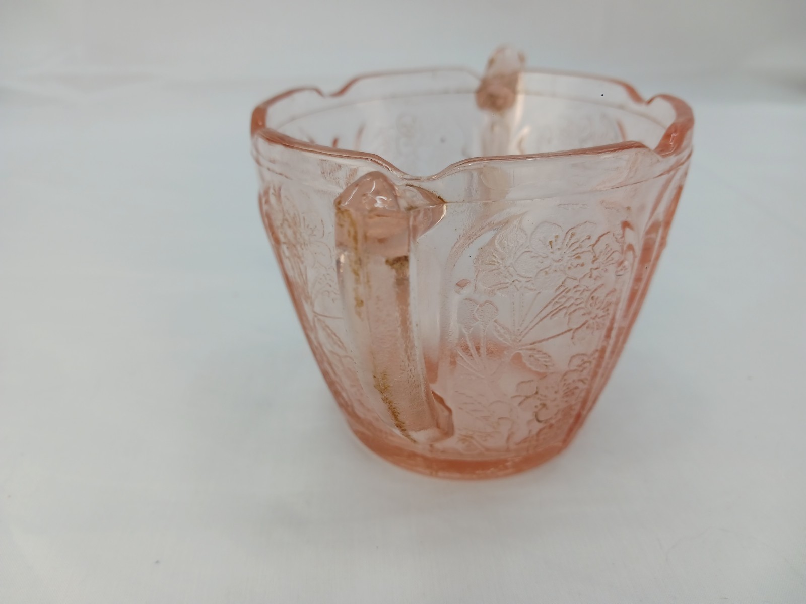 Jeannette Cherry Blossom Pink Depression Glass Sugar Dish Excellent Condition