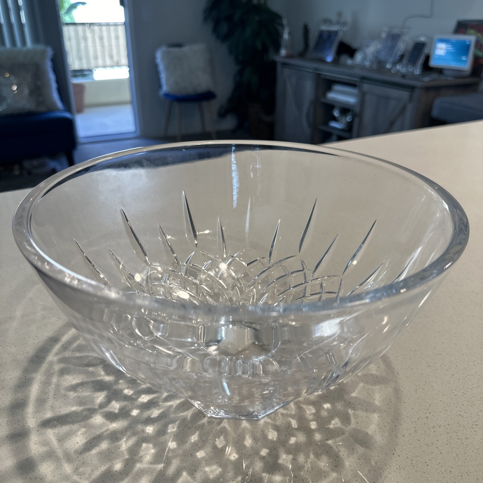 Wedgwood Vera Wang Fidelity Footed 10″ Leaded Crystal Bowl Germany