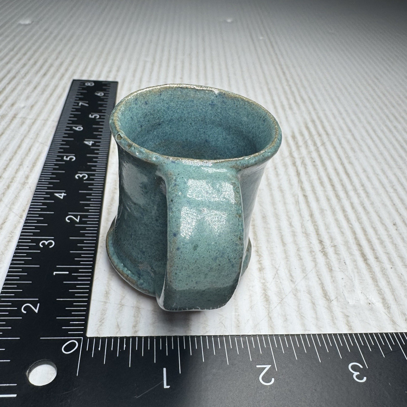 Vintage Signed Mahon Pottery 3D Funny Ugly Face Mug Shooter Shot Glass
