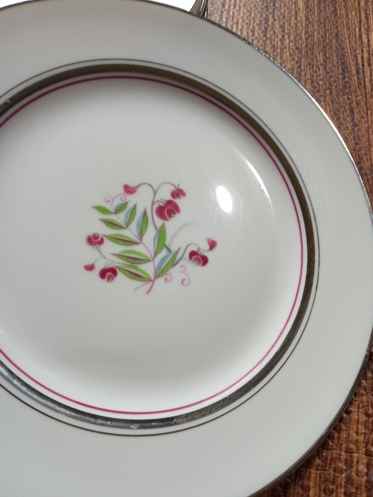 Vintage Fine China Of Japan Platinum Beauty Salad Plates 7.5″ Set Of 6