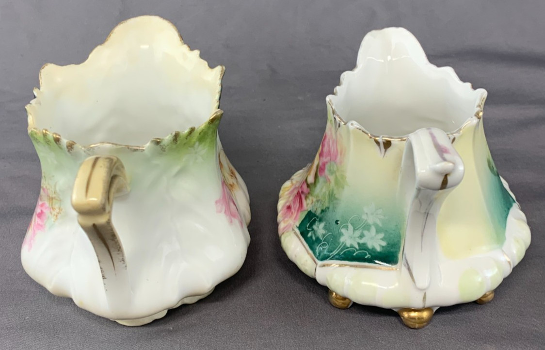 Antique RS Prussia Porcelain Lot of 4 – Creamers, Open Sugar and Covered Sugar