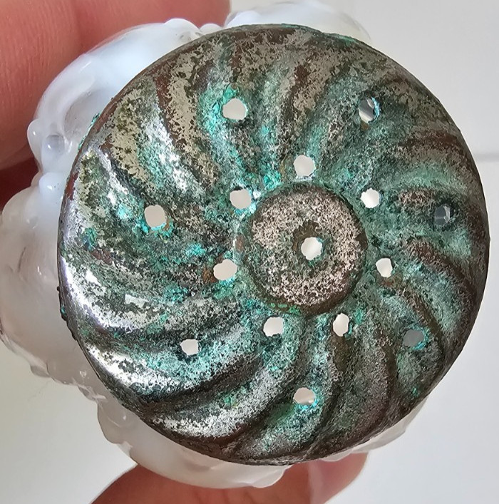 EAPG Victorian Glass Salt Pepper Shaker Opalescent White Ribbed Lattice