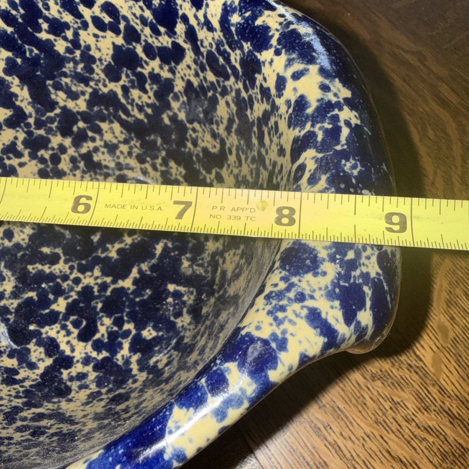 Bennington Potters Blue Agate Pour Spout Batter Bowl # 1880. Great Condition