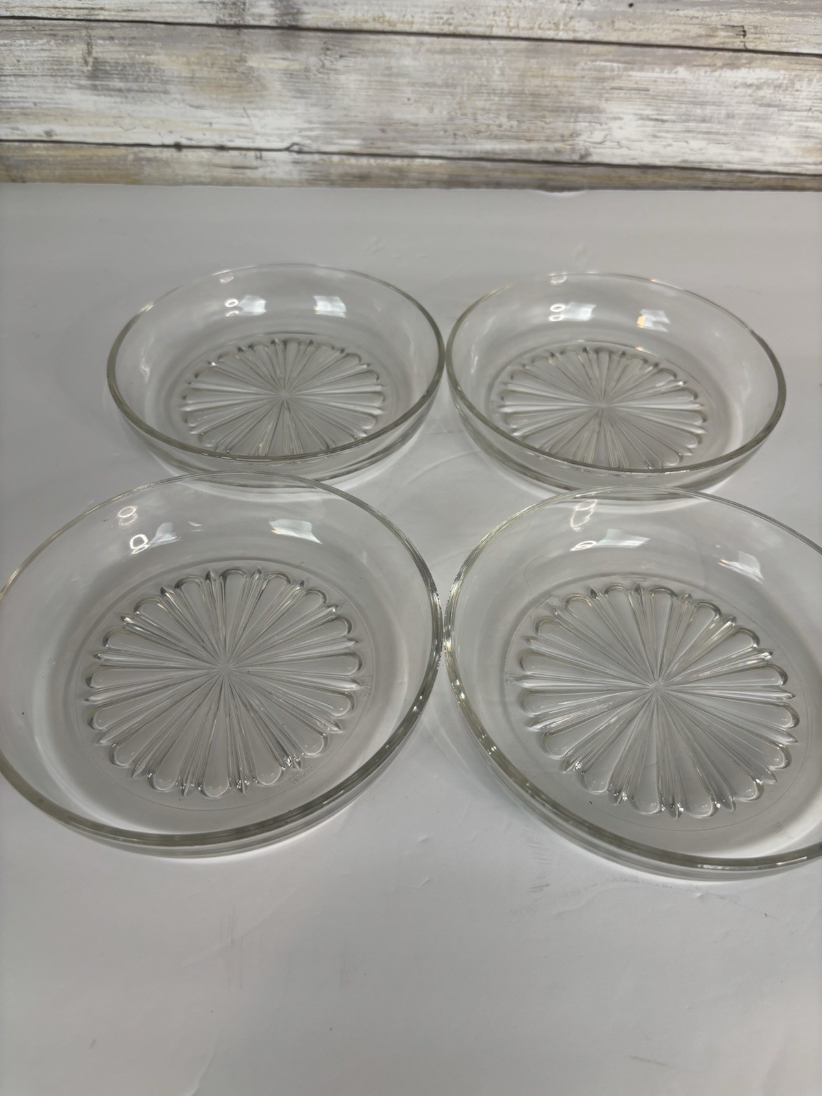 Vintage Small Clear Glass Trinket Dish Bowls 5.5” Reims France Lot Of 4