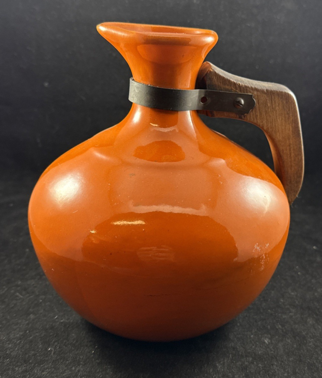 Vintage Hollydale Pottery Early California Orange Carafe 30s-50s