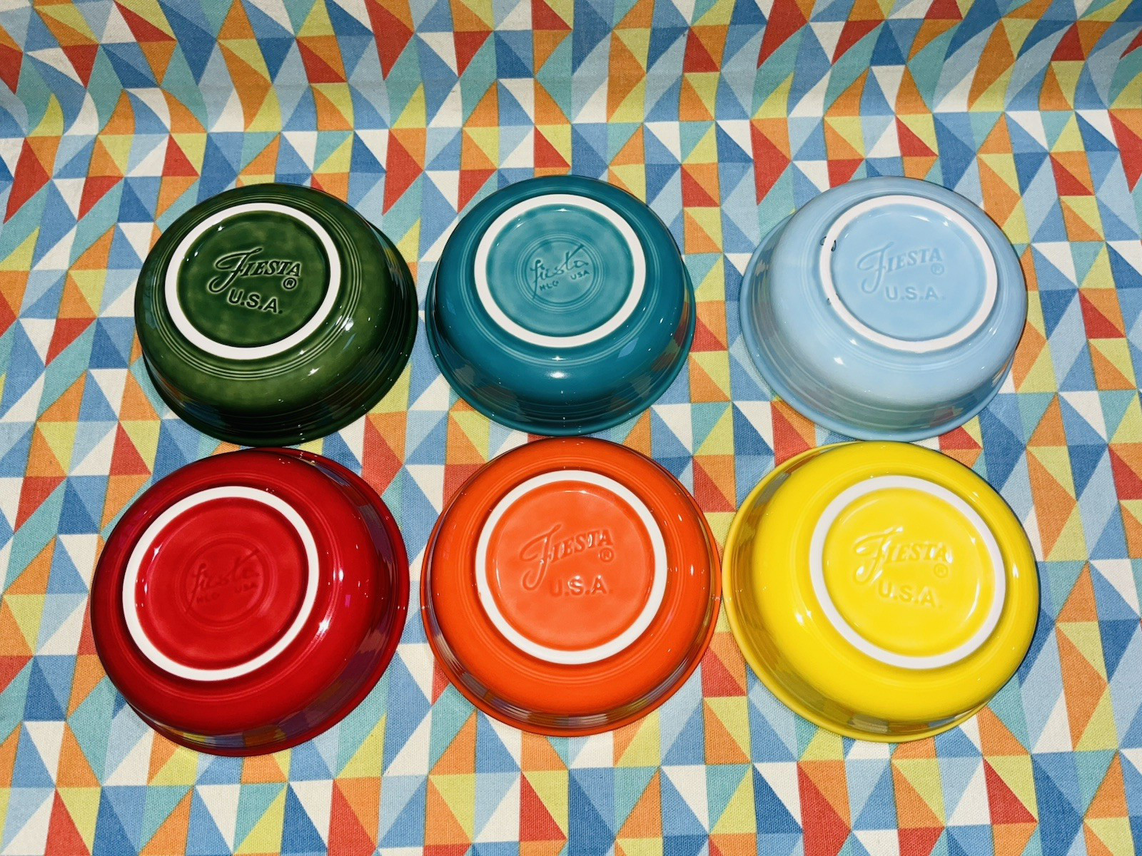 NEW mix set 6 FIESTA small cereal fruit BOWLS FIESTAWARE 14 oz Yellow Blue Green