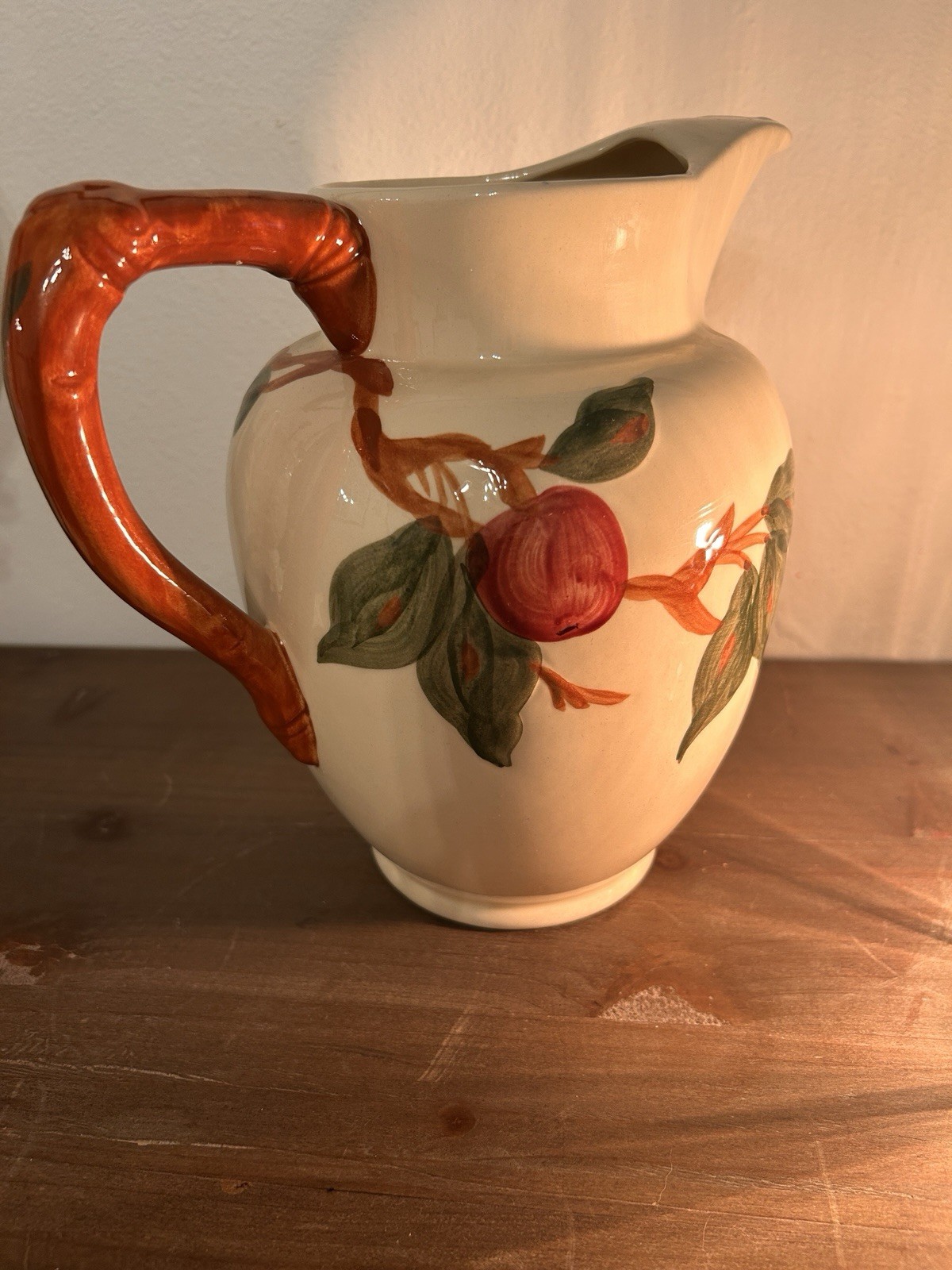 Franciscan Apple Earthenware Pitcher US Vintage Handled Water Milk Juice Pitcher