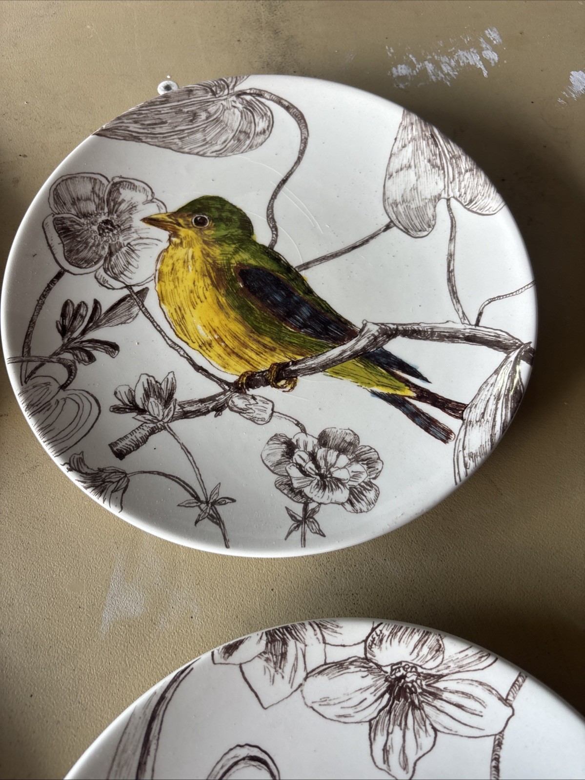 William And Sonoma Botanical Birds 2012 6 Luncheon /dessert Plates
