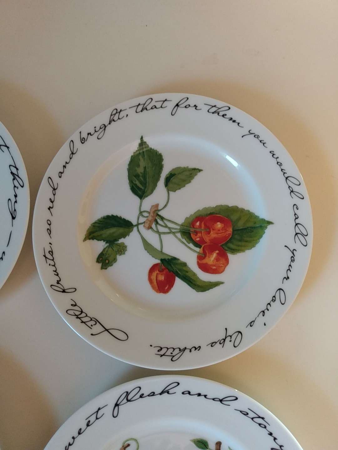 William Sonoma Orchard Suite Collection 4 Salad Plates