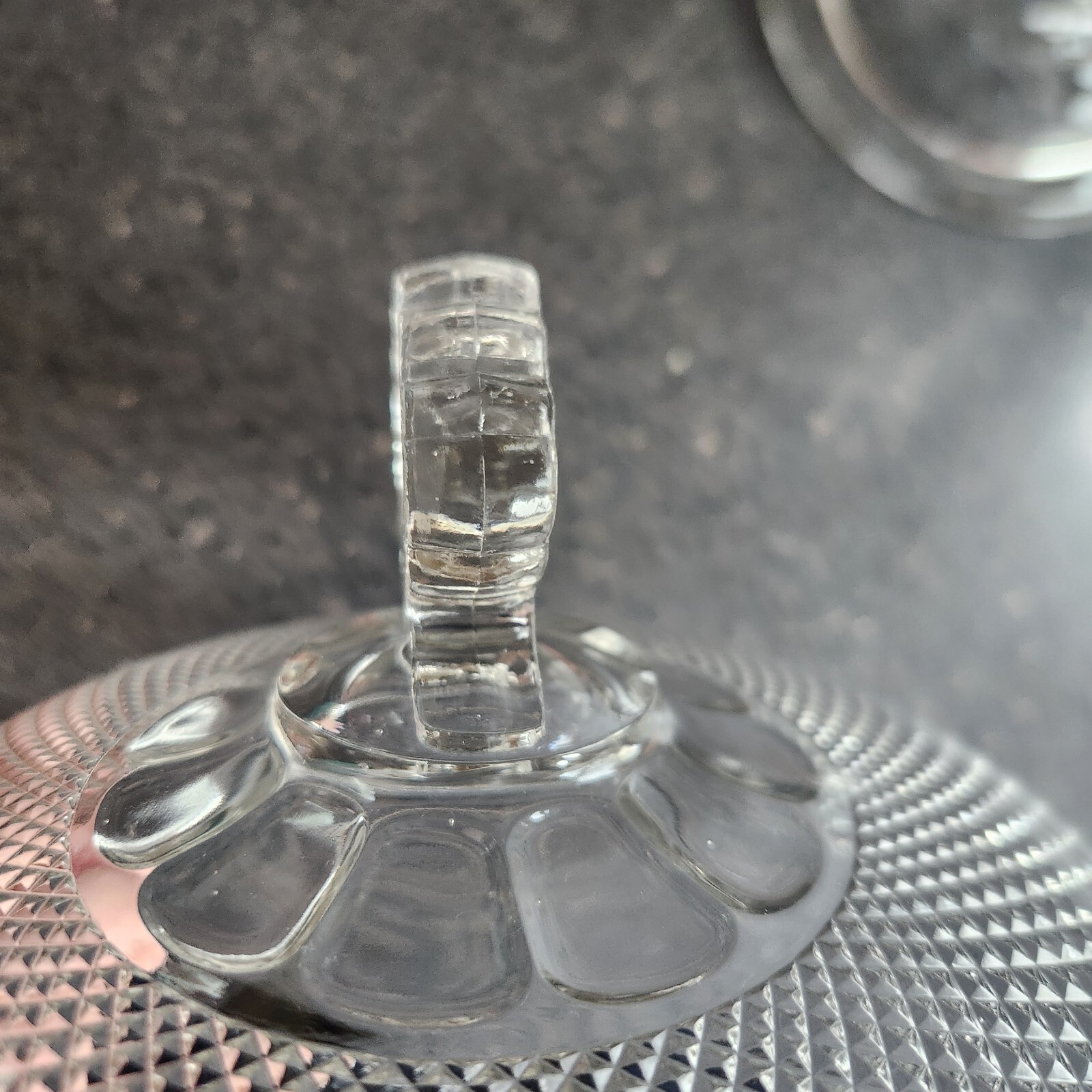 1870s Central Glass Co #439 Diamond Point Footed Glass Compote Comport With Lid