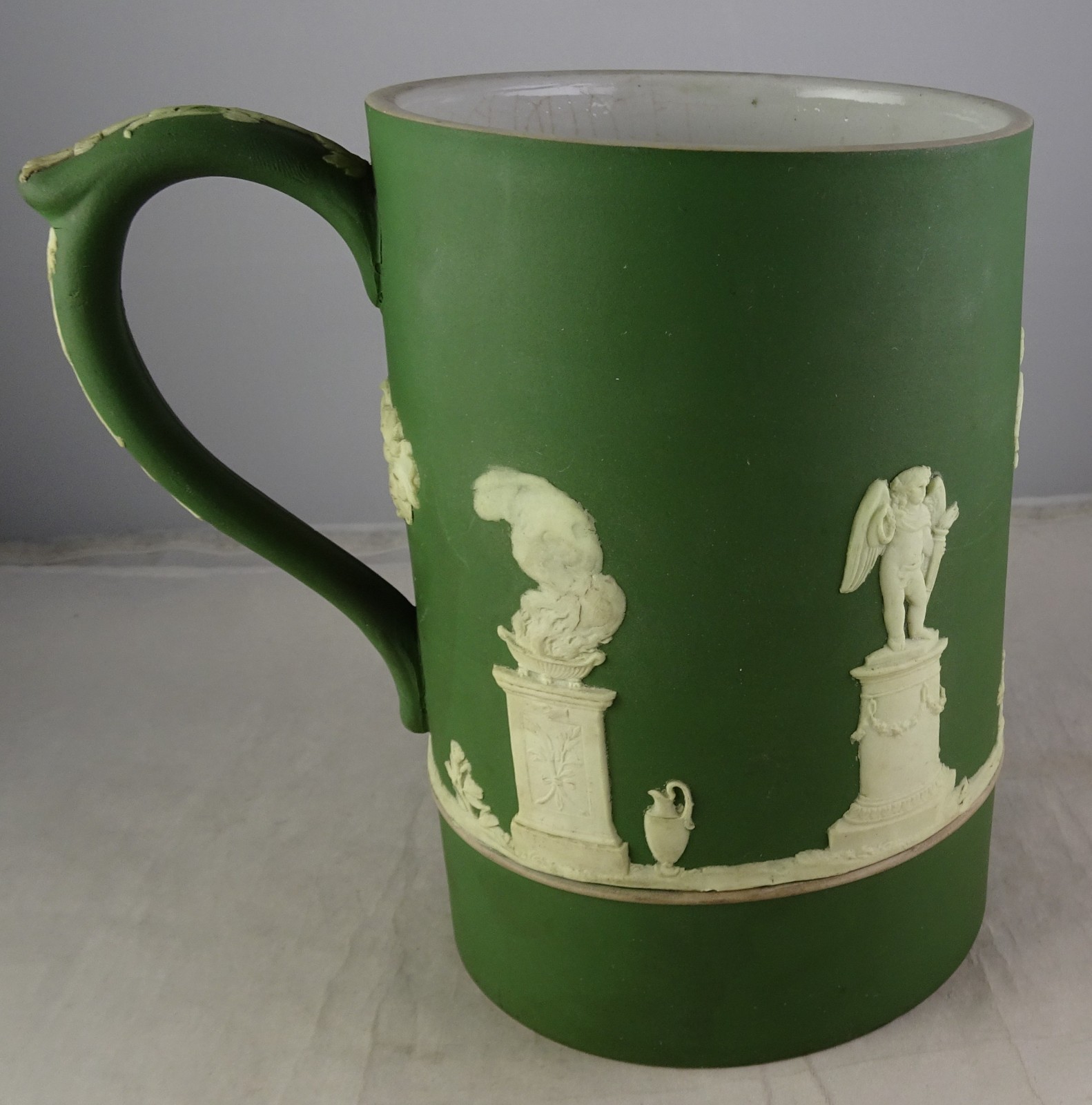 Wedgwood Neoclassical Jasperware Green Tankard Mug