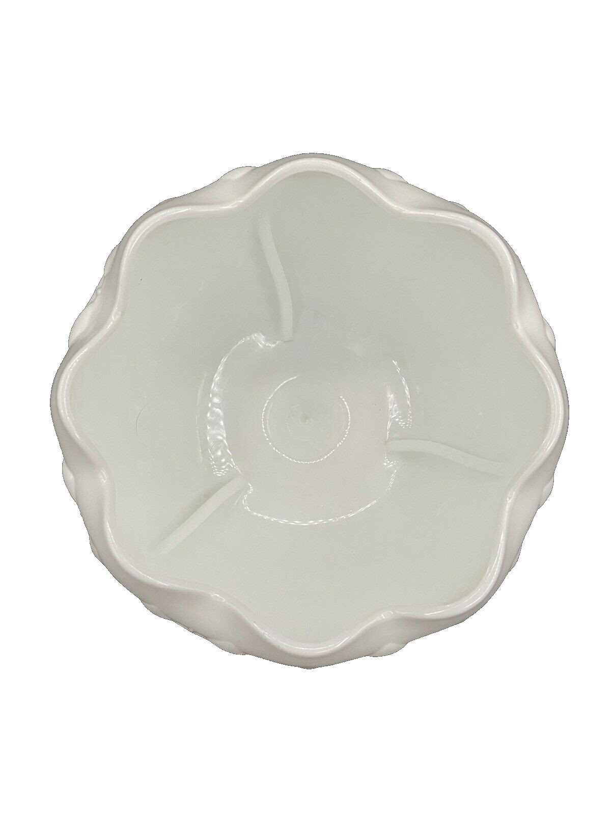 Indiana Glass Co Quilted Diamond Milk Glass Pedestal Compote Dish