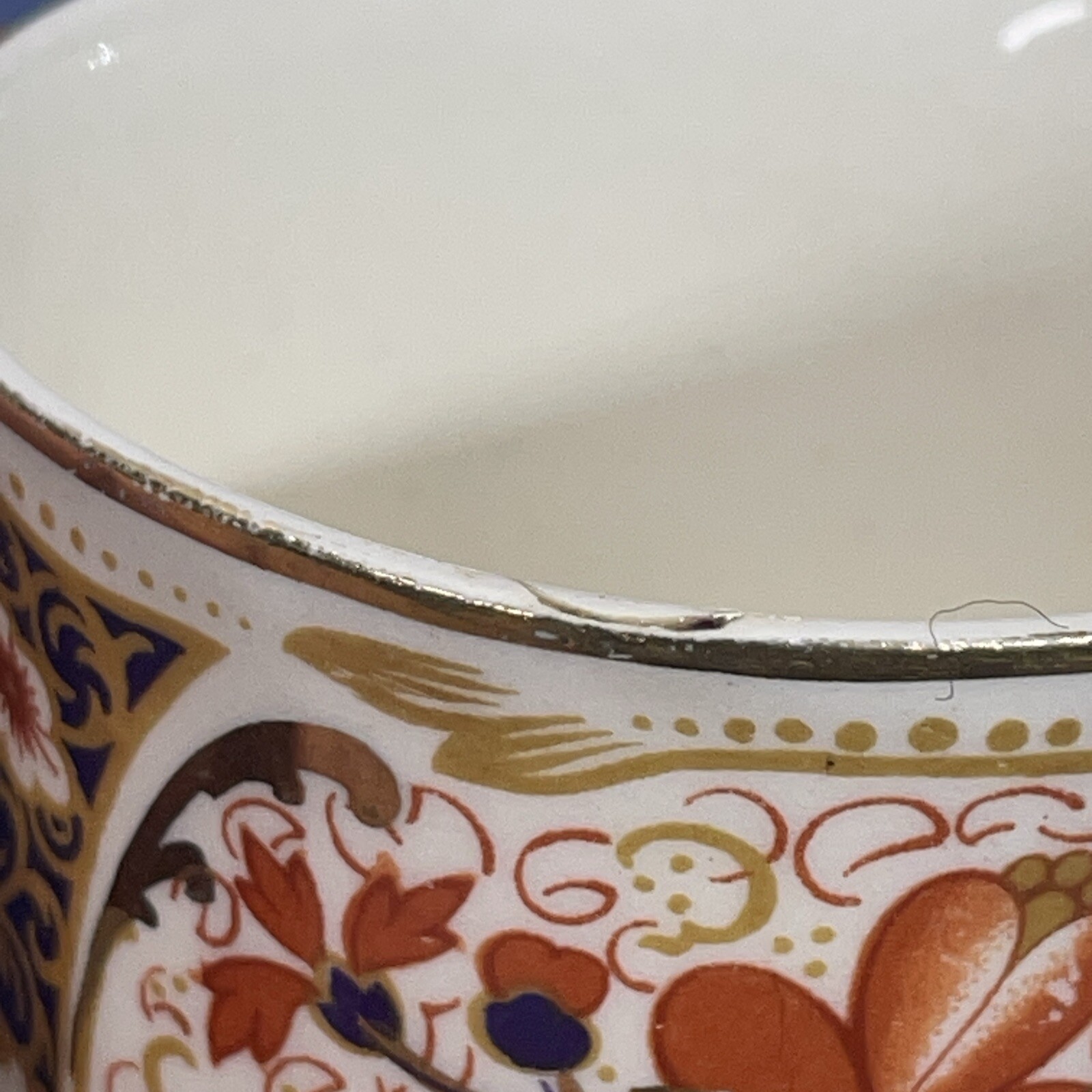 Rare Rutland Johnson Bros Demitasse Cup & Saucer Cobalt Blue Rust / Gold Floral