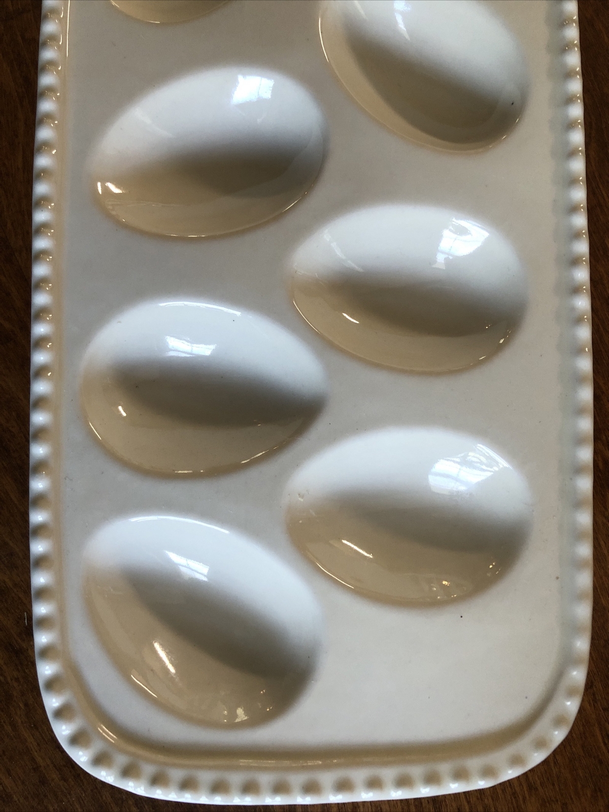 Holiday Home Heavy Ceramic Rectangle White 12 Deviled Egg Platter