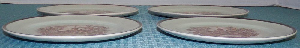 (4) Limoges-American Old Virginia Rust Courthouse Bread Appetizer Side Plates