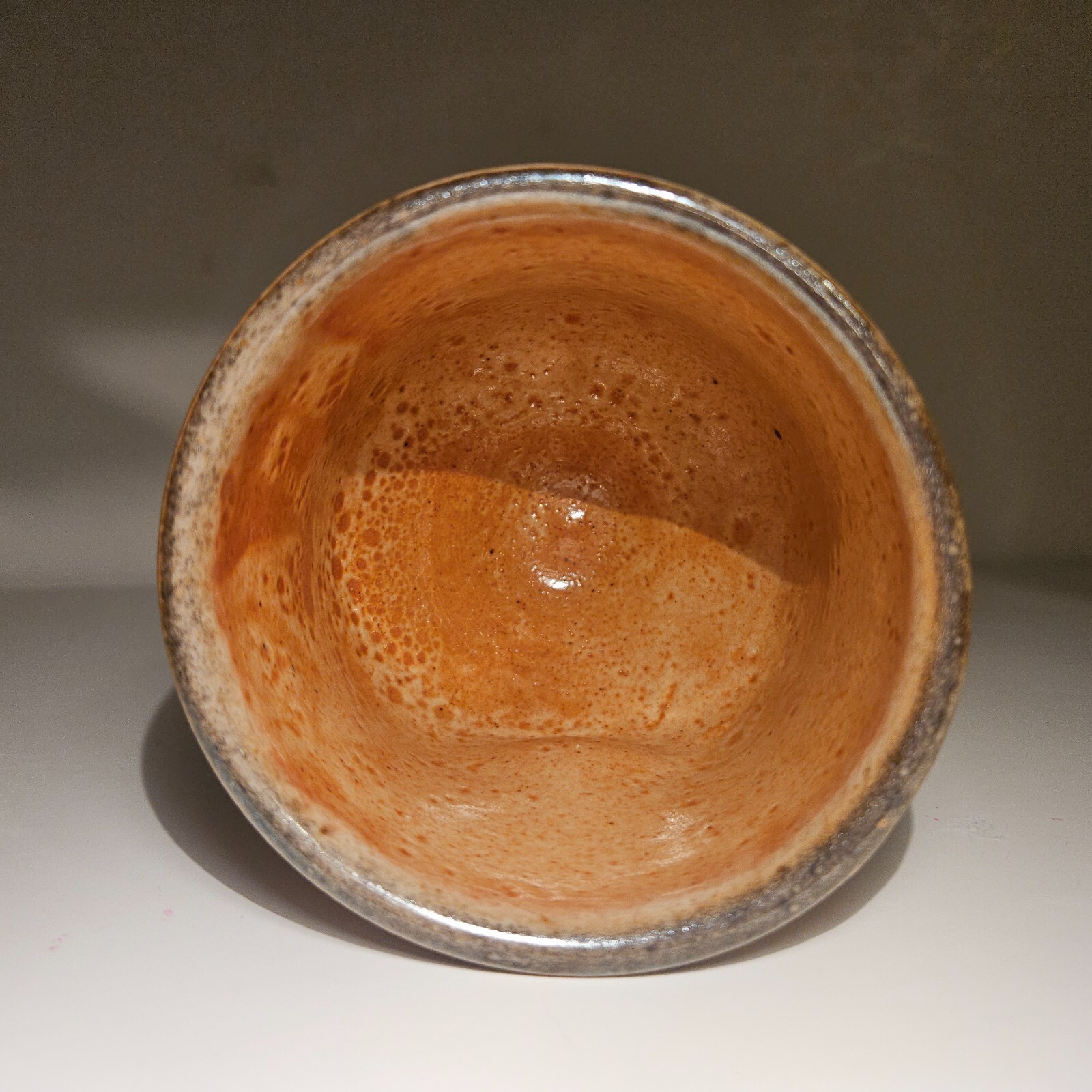 Marti Mocahbee Studio Pottery Cup Mug Thumb Print Indent Signed 3.75″H 12 oz USA