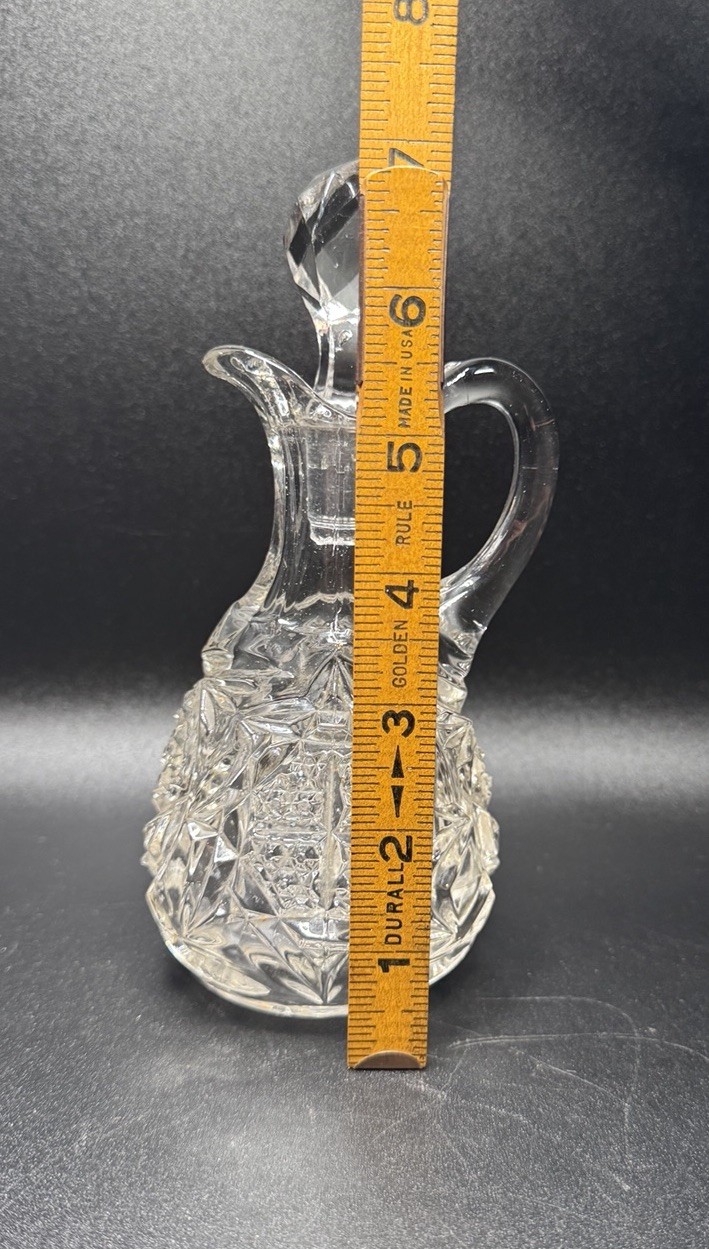 Antique New Martinsville No. 500 Wetzel Glass Cruet EAPG Manganese Glow 1905
