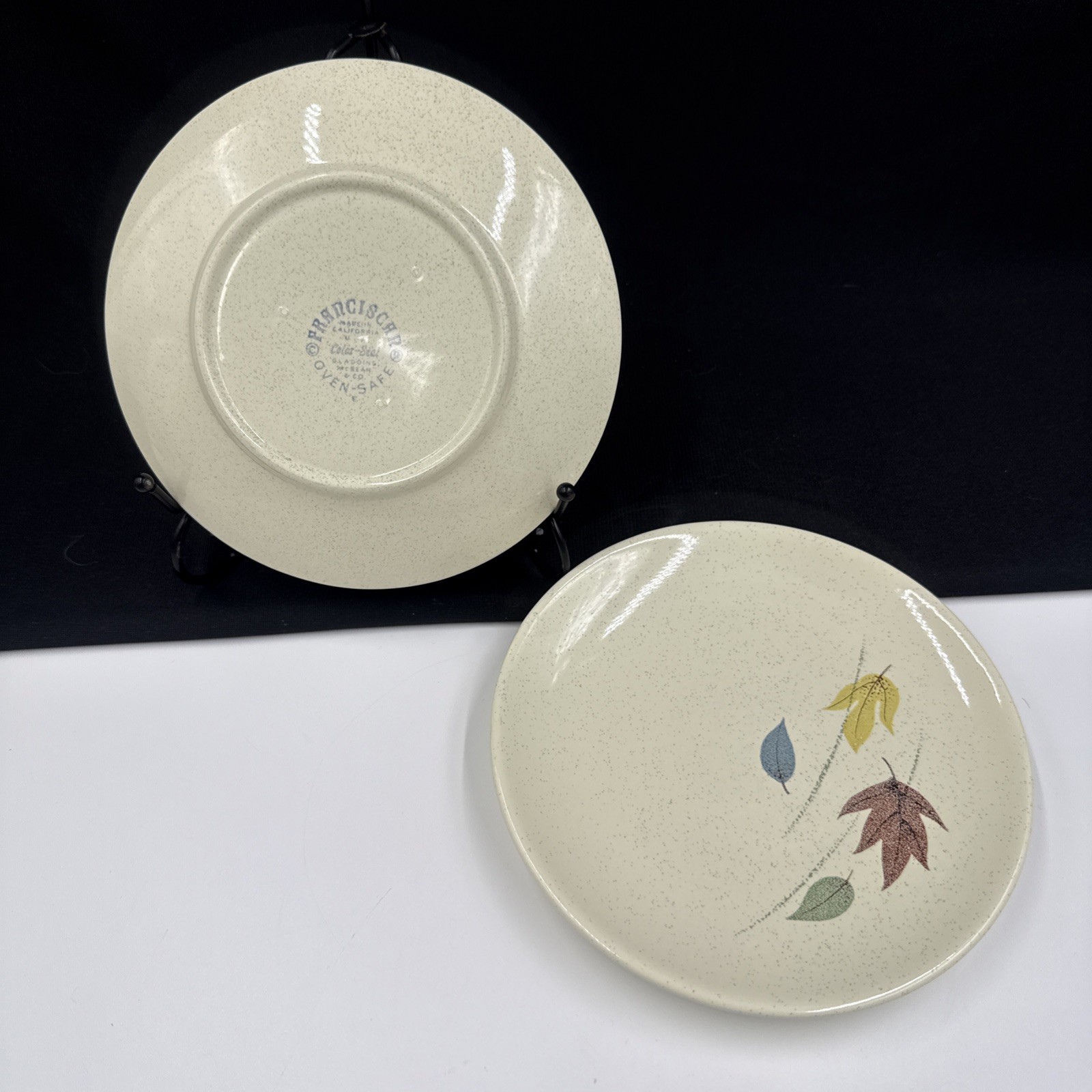 FRANCISCAN AUTUMN LEAVES Set Of (2) 6 1/2” Bread & Butter Plates •PRISTINE•