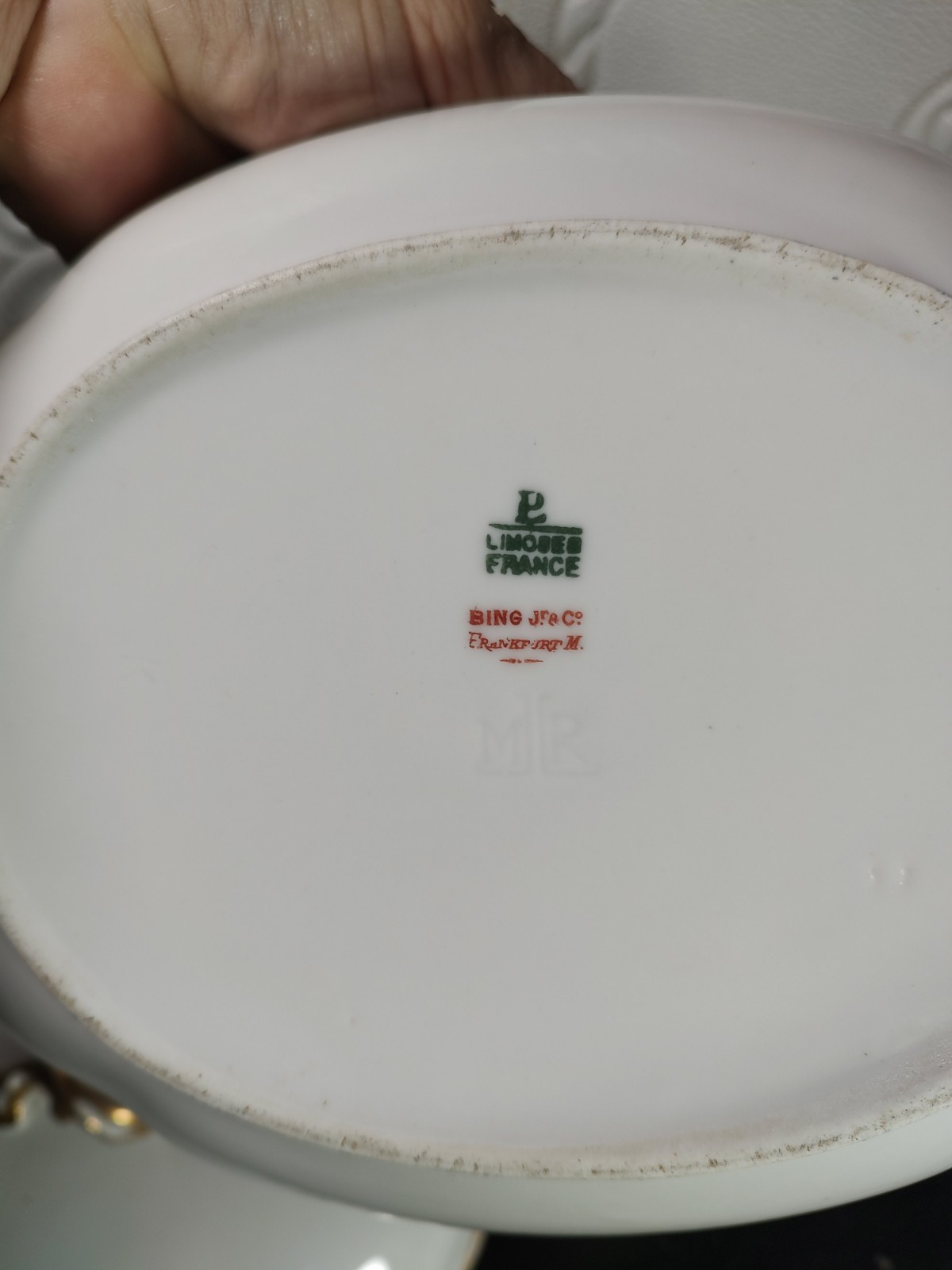 Haviland Limoges Round Oval Vegetable Bowl Double Gold Trim