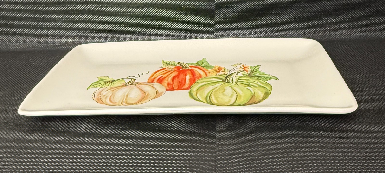 Sur La Table Pumpkin Fall Harvest Rectangular Serving Platter 14″X8″ Earthenware