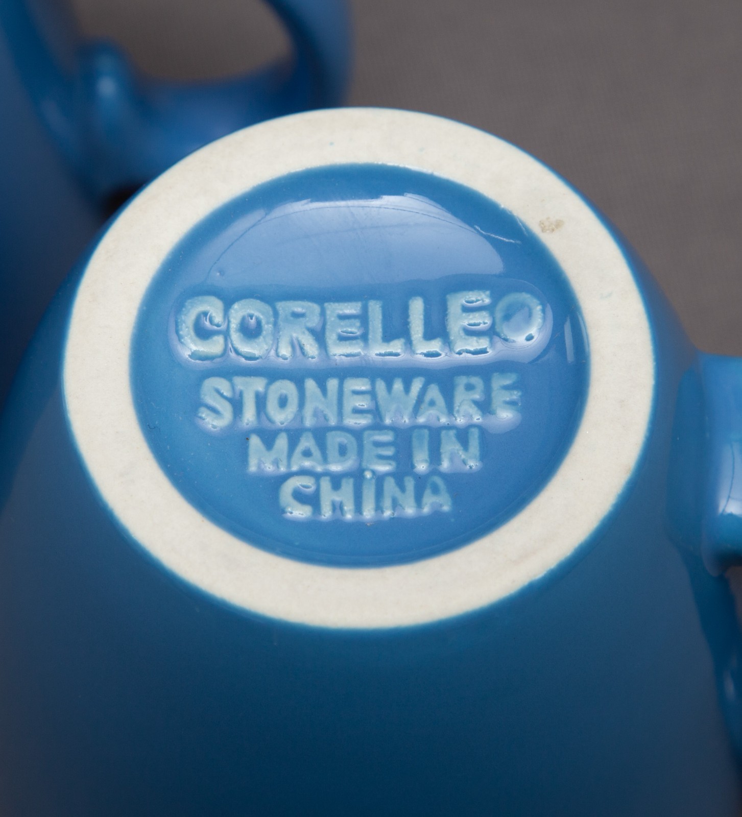 Corelle Stoneware Blue Coffee Mugs / Tea Cups Set of 2