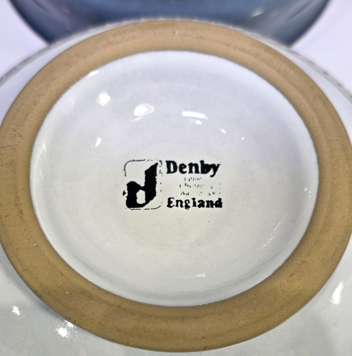 Denby Langley Castile Blue Coupe Footed Cereal Bowls Set of 4 England READ