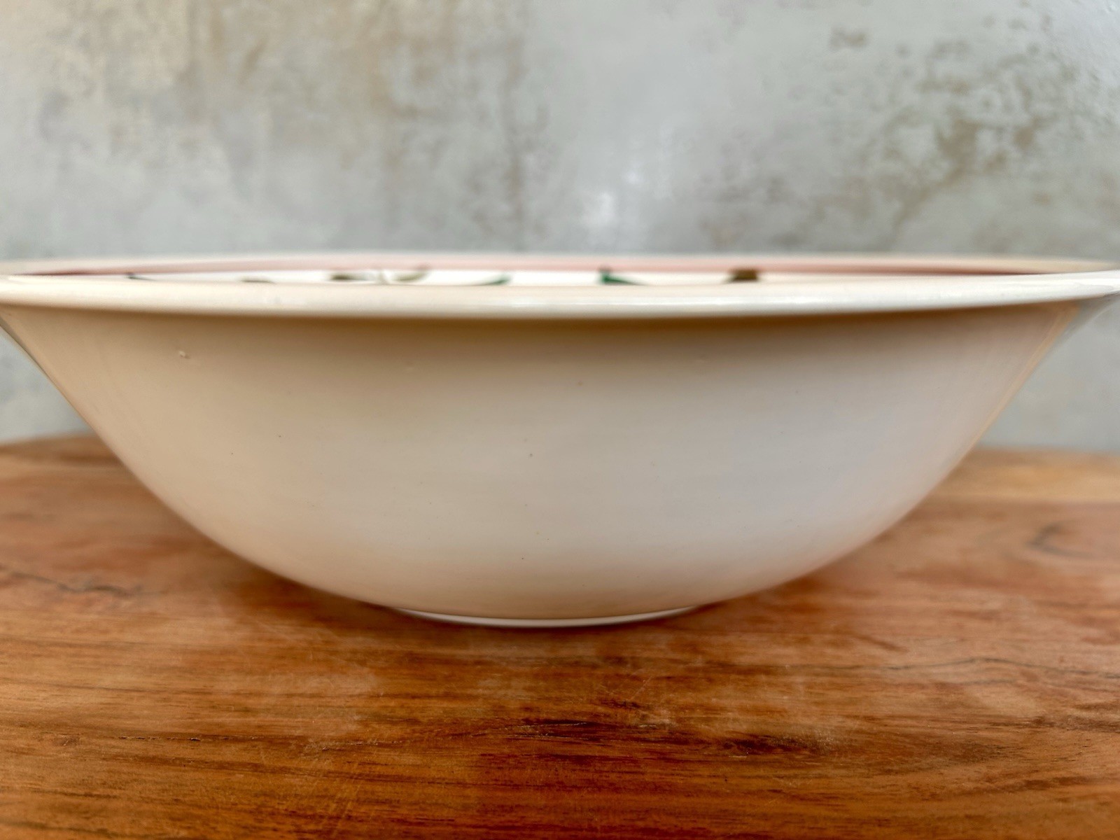 Ironstone Hand Painted Fruit Floral Ironstone Bowl, Round, 10in, Glossy