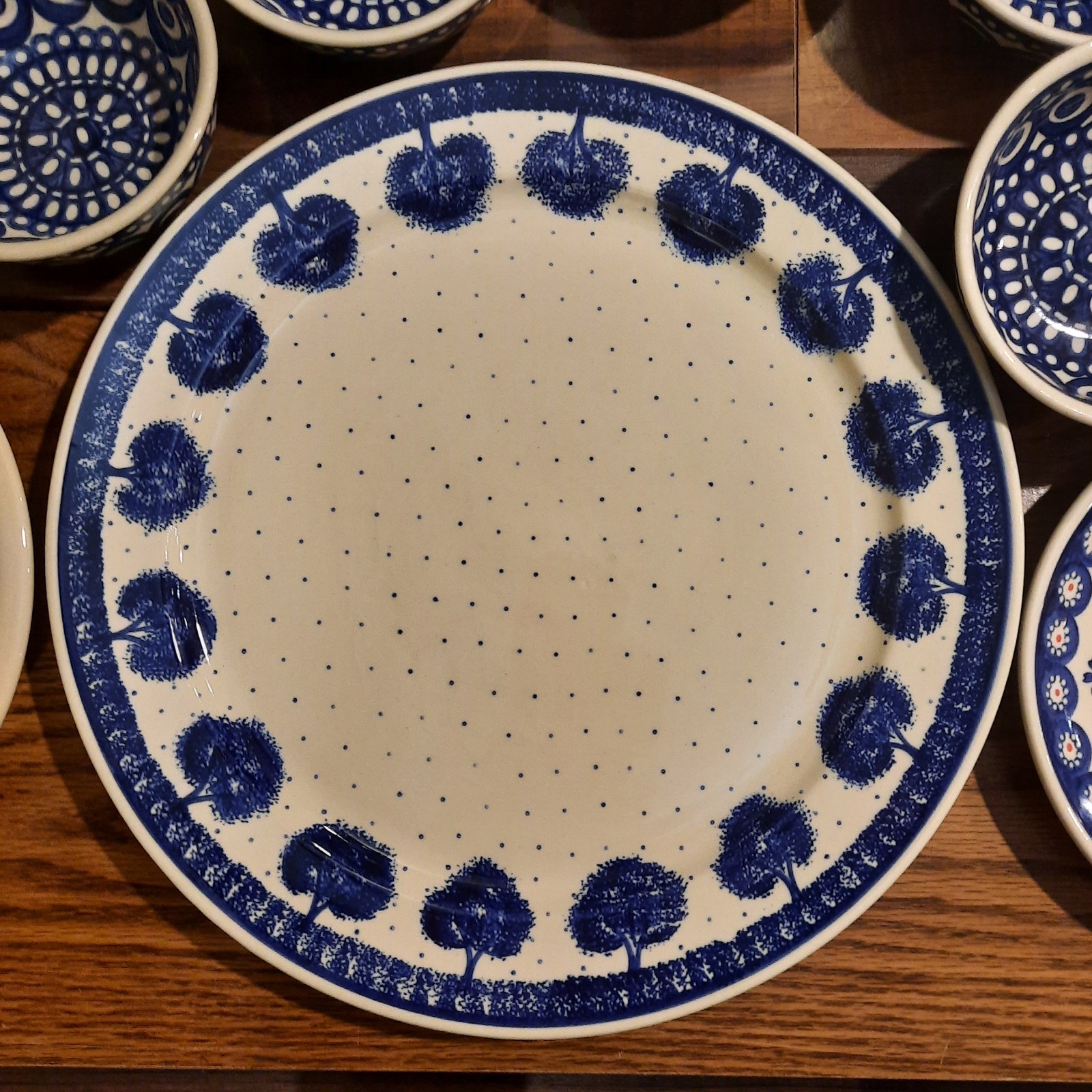 11-Piece Wiza, Boleslawiac Handmade & Hand-Painted Dishes~Platter, Plates, Bowls
