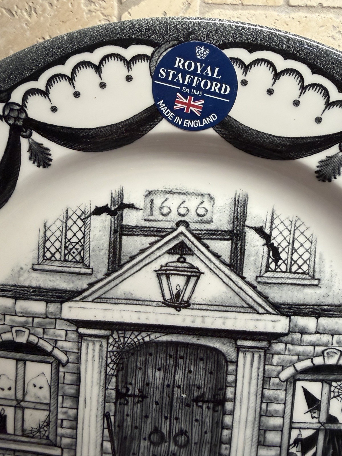 Royal Stafford Haunted House Dinner Plates Set of 2 Halloween 10 3-4”— New