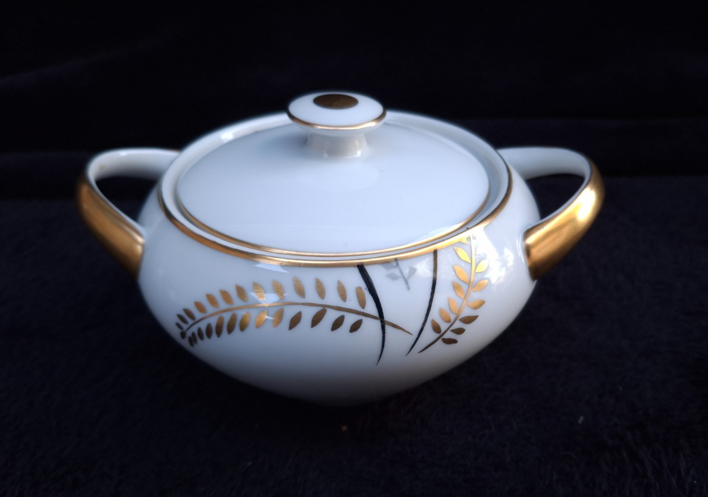 LIPPER & MANN (L&M)-HARVEST GOLD CHINA-PLATTER, BOWL,GRAVY ,SUGAR BOWL-4 PIECES