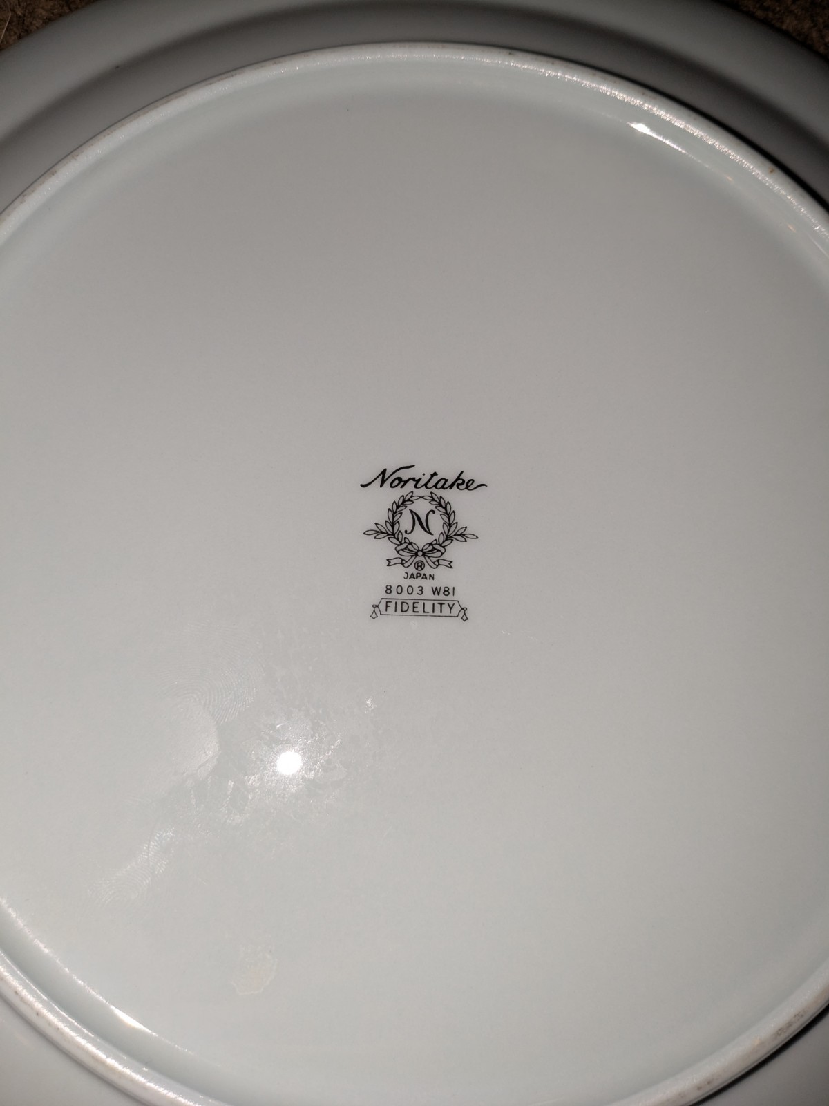 Noritake Fidelity Dinner Plate Blue White Flowers Platinum Trim 10 1/2 Inch 8003