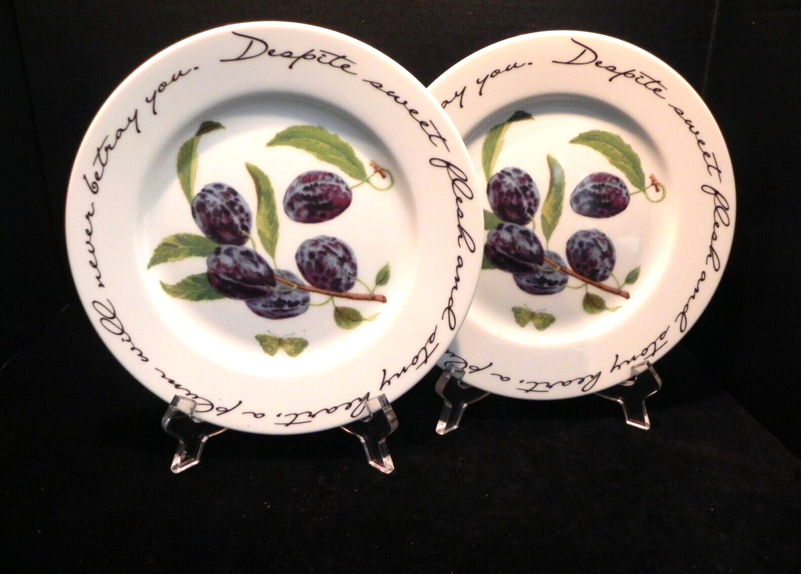2 Plum Salad Plates ORCHARD SUITE by WILLIAMS-SONOMA