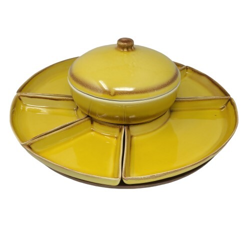1950s Nancy China 29 Buffet Lazy Susan Fondue Relish Taco Tuesday Ceramic Set