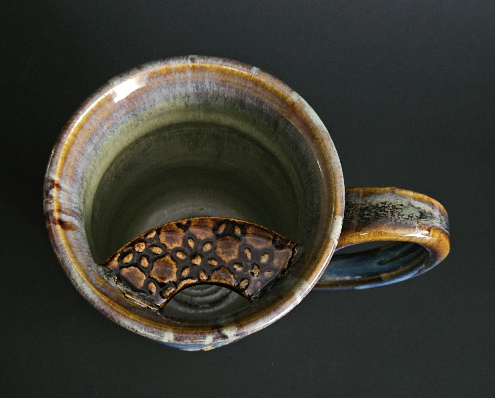 Mustache Guard Mens Mug By Captain Fawcett Pottery Right Handed UK 15 Oz