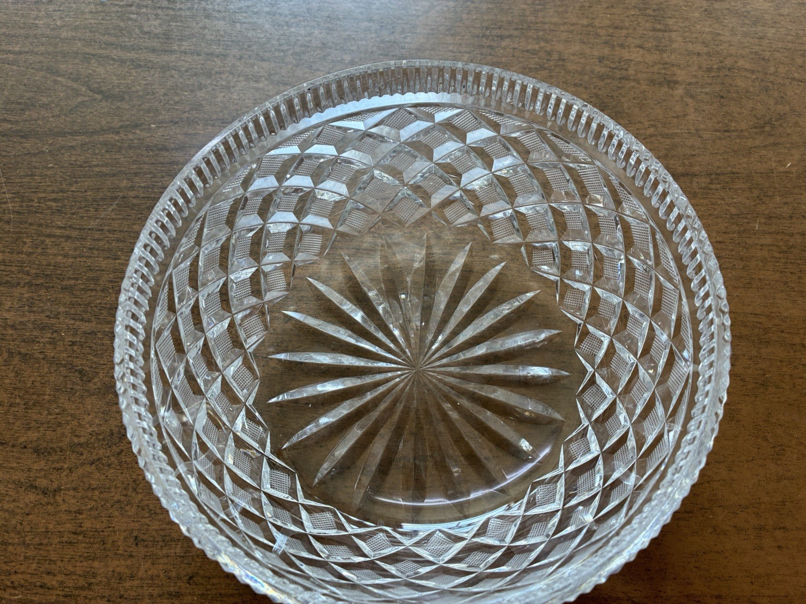 Vintage Waterford Crystal 8″ Round Fruit Salad Bowl Killeen Pattern Unmarked