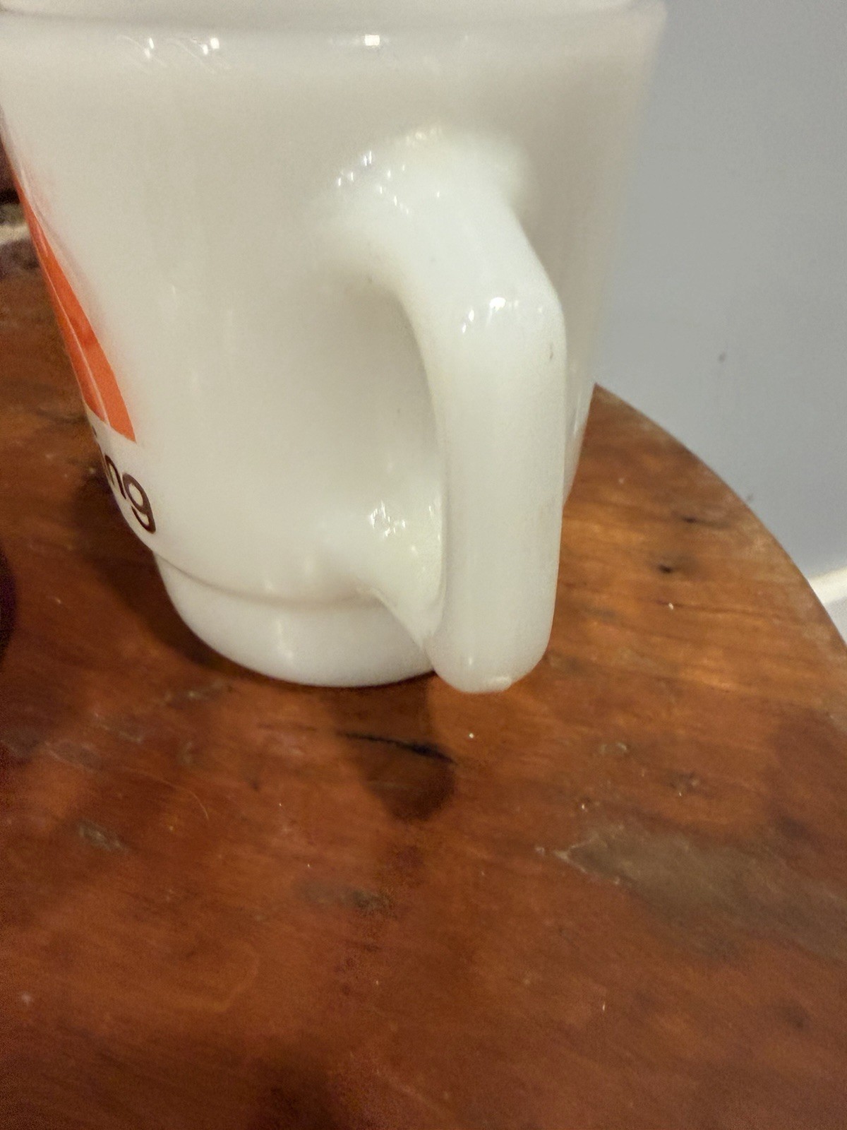Lot of 2 Vtg Fire King Burger Queen Good Morning Milk Glass Stacking Mugs HTF