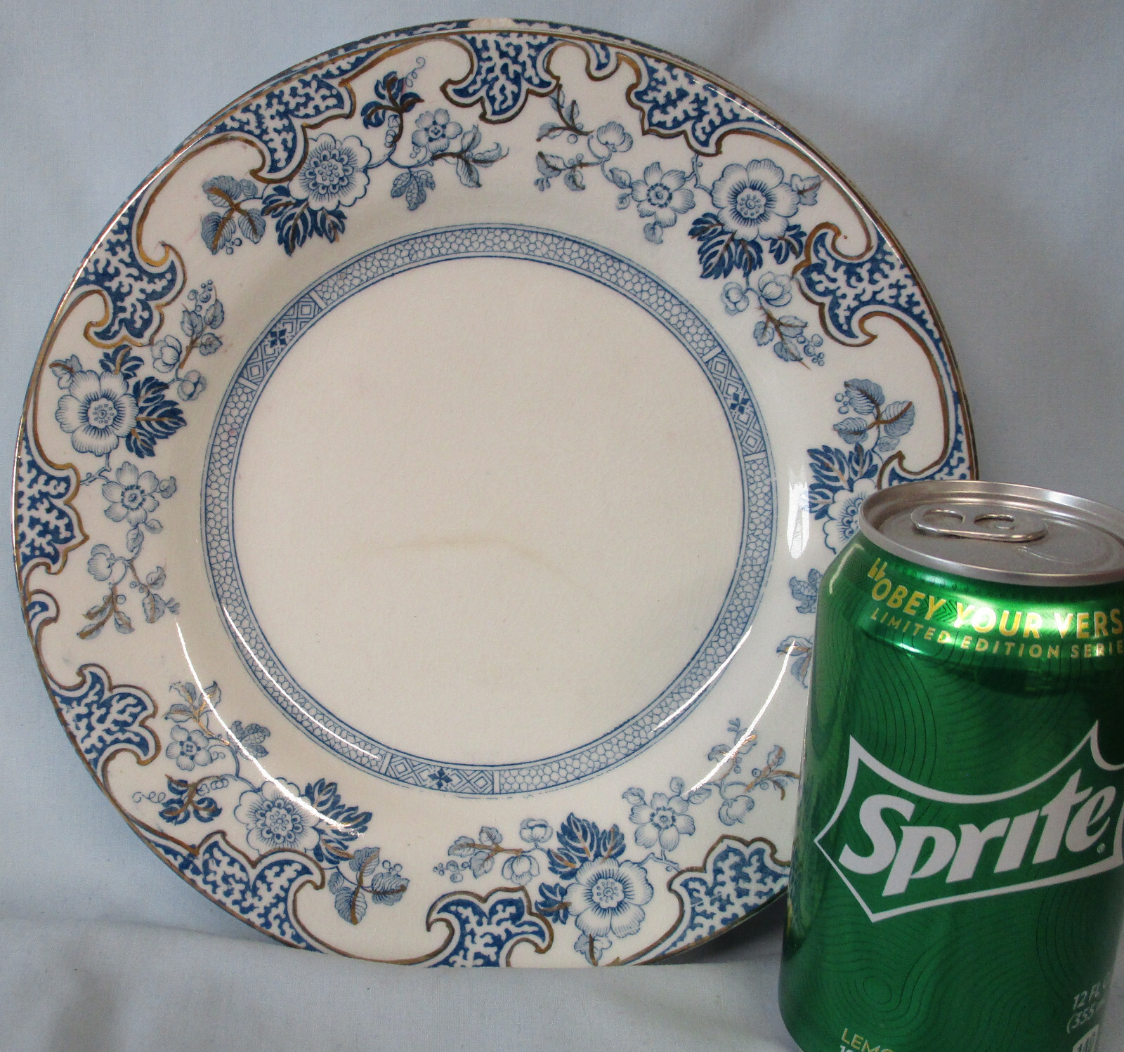 J & G Meakin Flow Blue With Gold Yokohama Salad Plate 9″ , Set of 9 “AS IS”