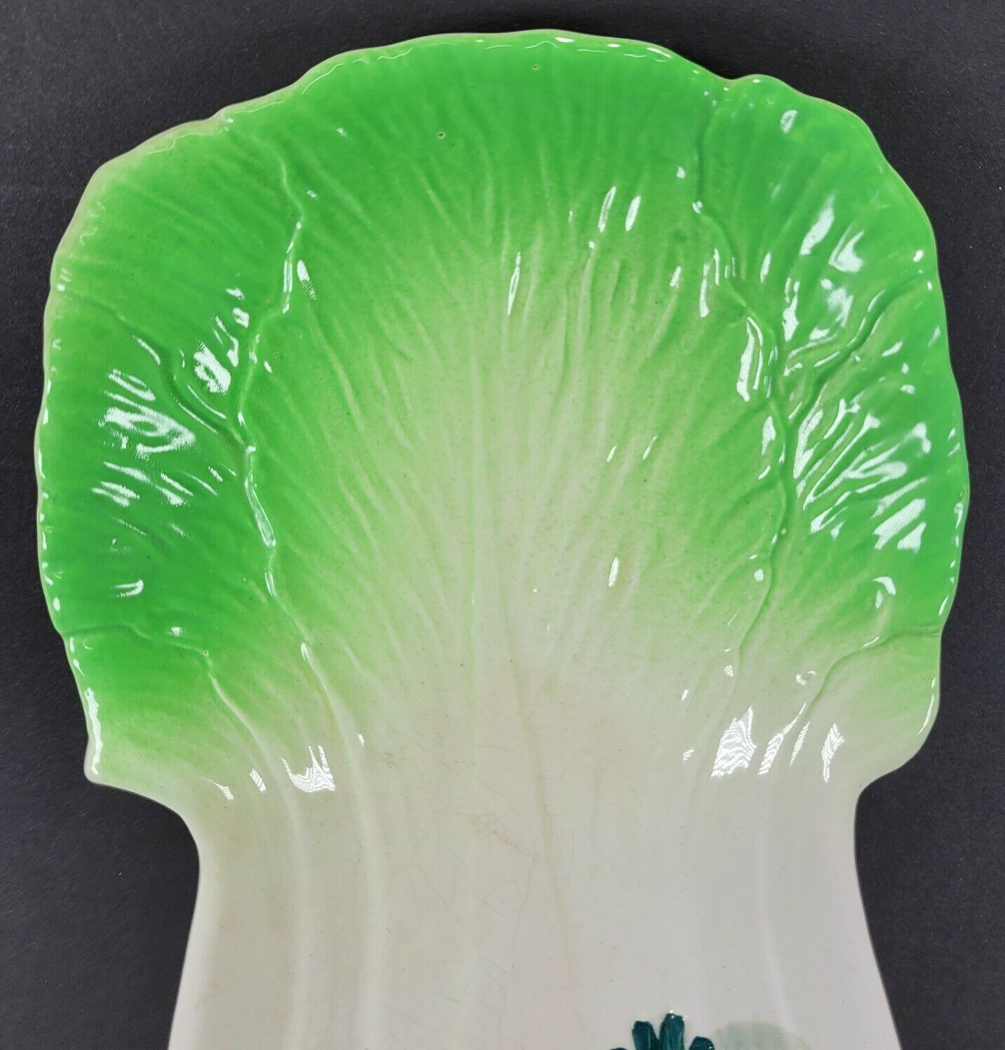 VTG Celery Shaped Vegetable Relish Serving Dish Ceramic Hand Painted See Picture