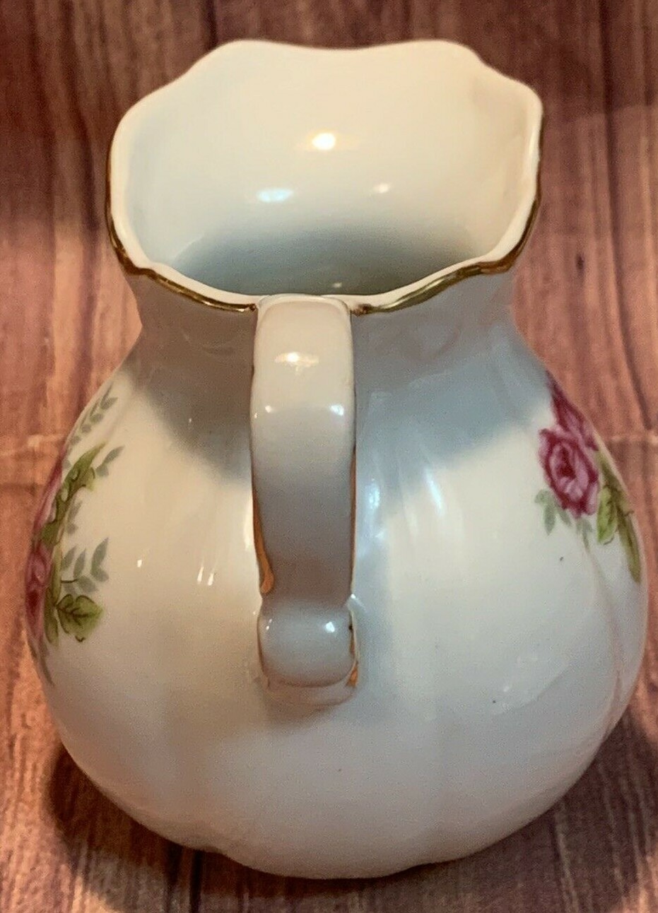 Diamond Fine China ~ Floral Creamer and Saucer Set ~ Japan *mini*
