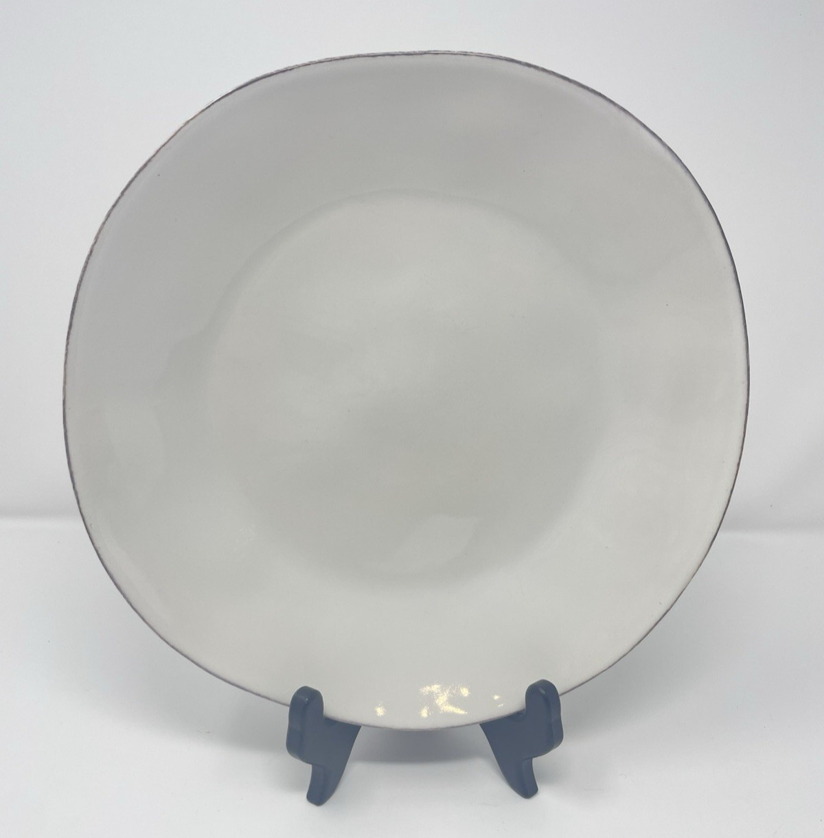 One Crate And Barrel Dinner Plate 10 1/2″ Marin White Artisanal Asymmetrical