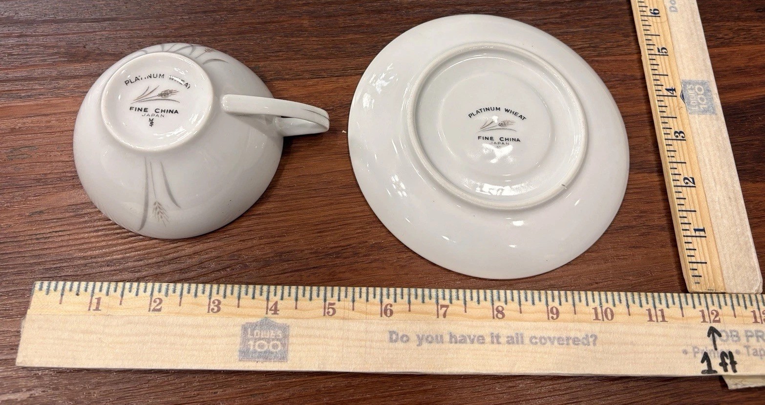 Set Of 25 Platinum Wheat Fine China Japan Tea Cups x 11 And Saucers x 14