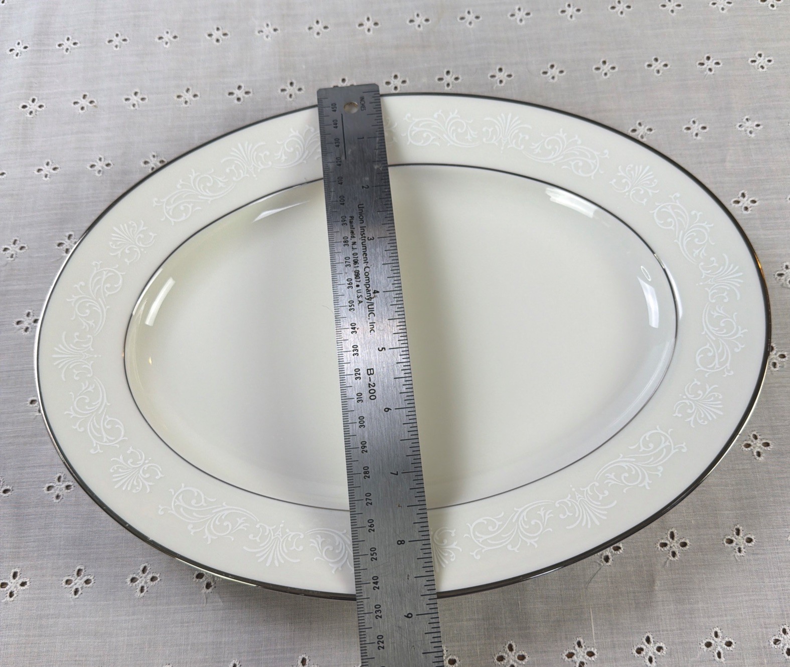 Vtg Noritake Ivory China MARSEILLE Platter 11 5/8” White Floral EUC READ